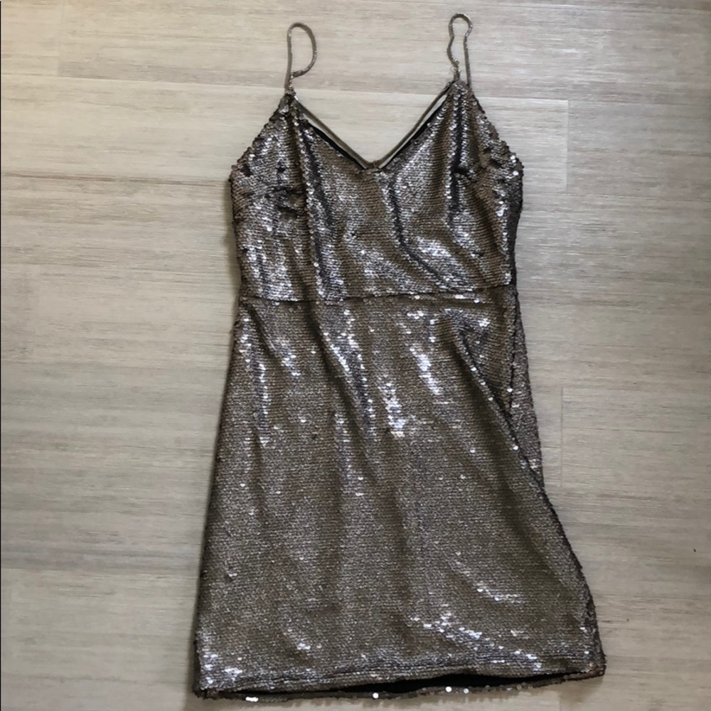 Gold sequin dress